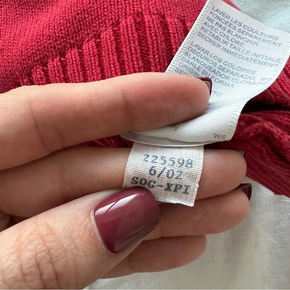 Vintage 2002 Tommy Hilfiger Red Flag Y2K Thick Knit Ribbed Top - Picture 5 of 6